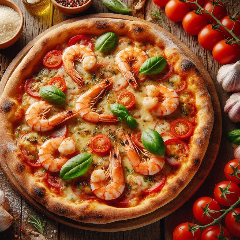 Prawn pizza